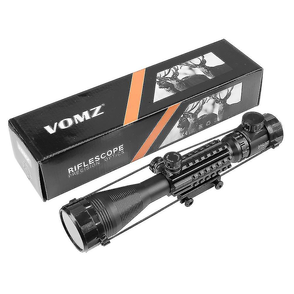 Vomz 4-12x50 Hunting Red Green Dot Scope Illuminated Rangefinder Reticle Adjustable Optics Light Sco