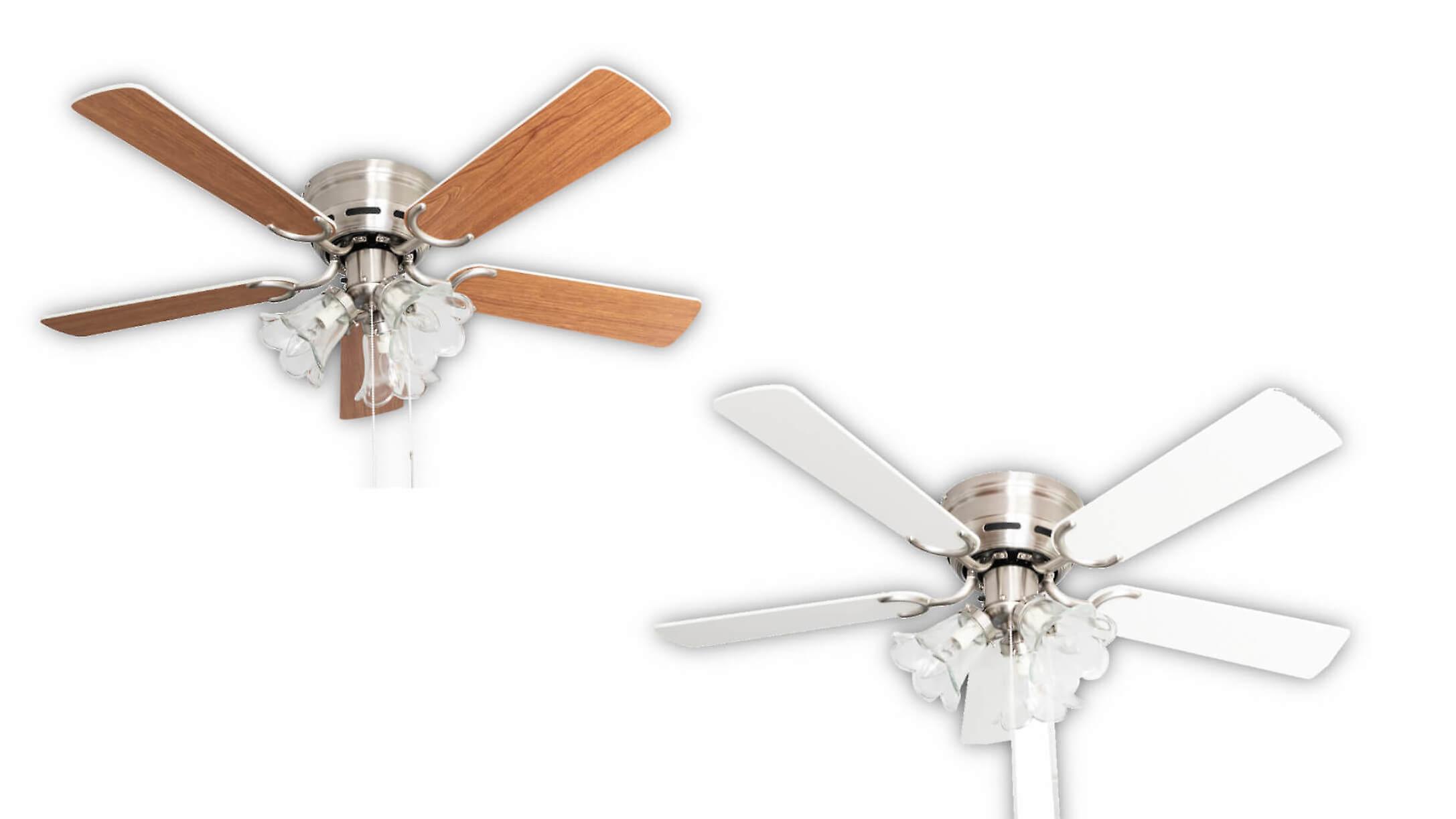 Deckenventilator Kisa Deluxe BN Weiß / Ahorn mit Licht