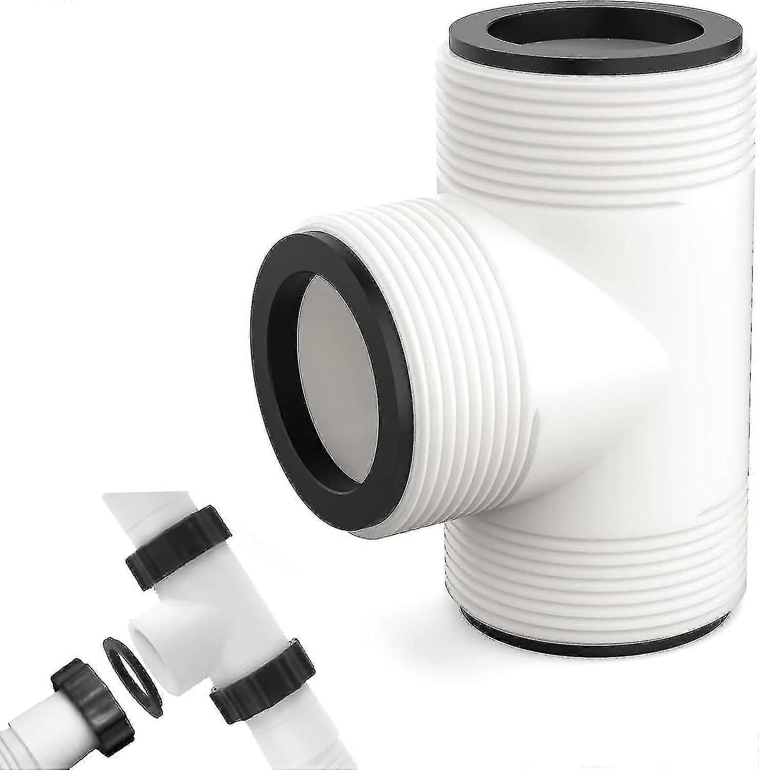 2pcs Hose Adapter Replacement for Intex with 3 L Rings Connector,Connects to 1.5 Inch Hoses for Above Ground Pool Extender