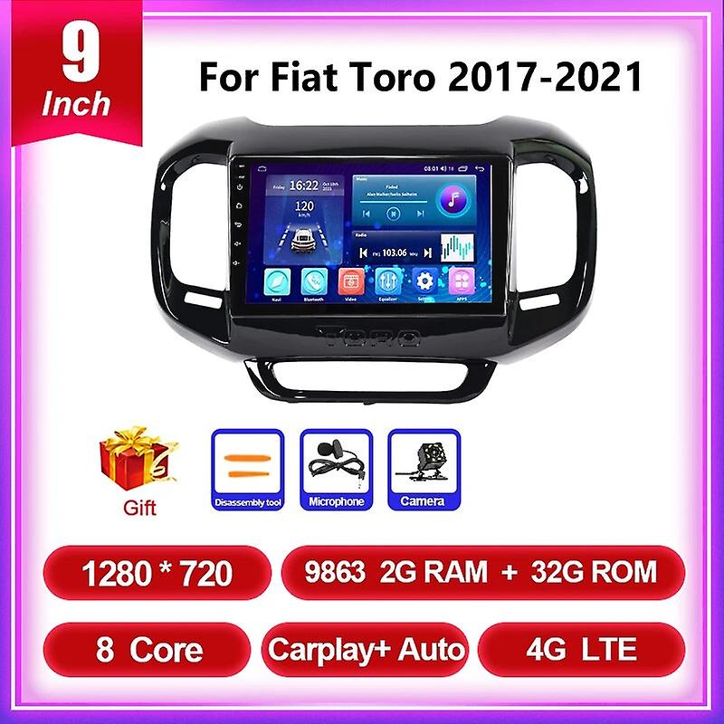 Car Radio For Fiat Toro 2017 2018 2019 2020 2021 2 Din Android 12 Multimedia Video Player Gps Navigation Carplay Stereo Qled