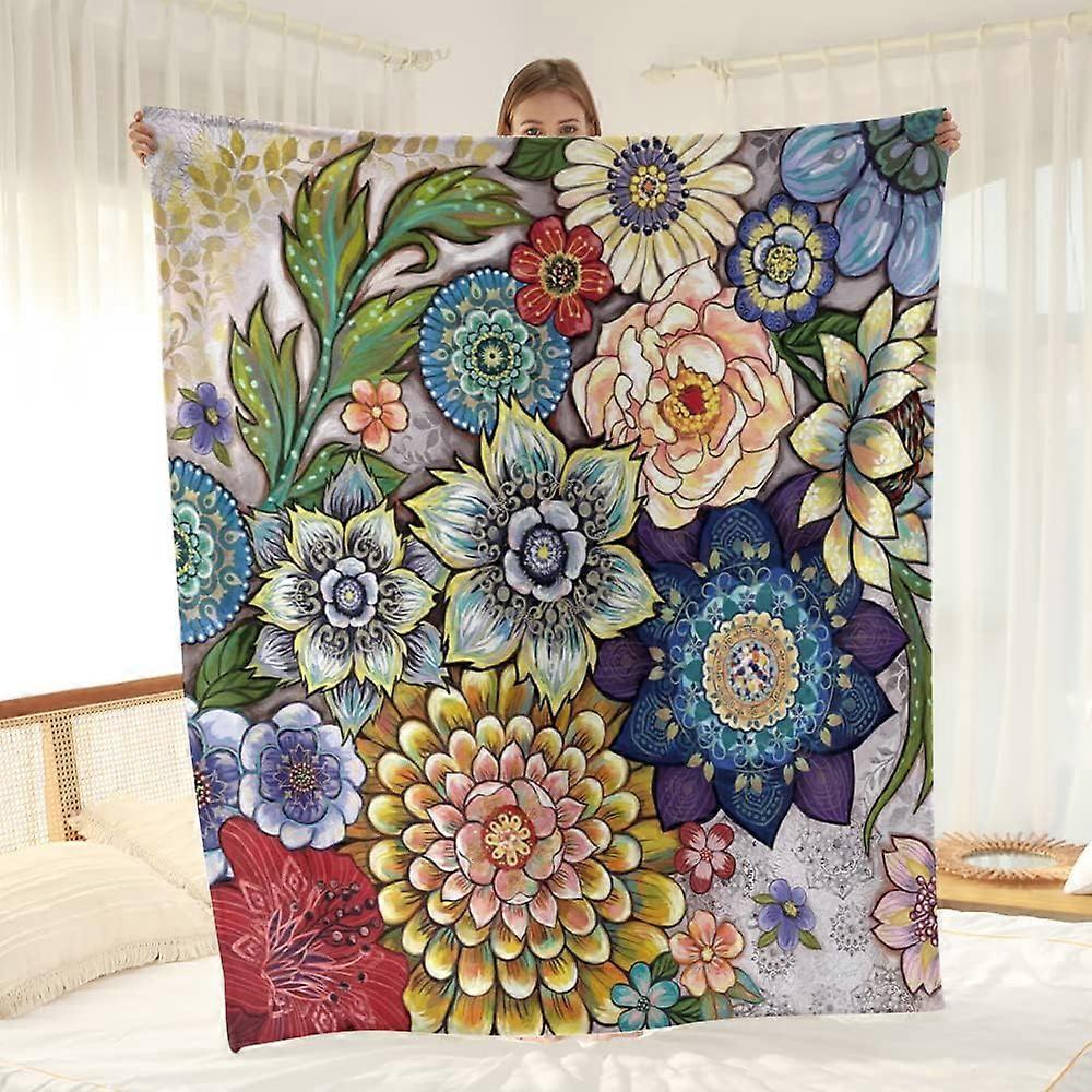 بوهو زهور بطانية الأزهار هدايا بوهيمية للنساء الفتيات زوجة أمي الأخوات الأصدقاء عيد ميلاد هالوين عيد الميلاد عيد الحب عيد الأم هدية التدريس