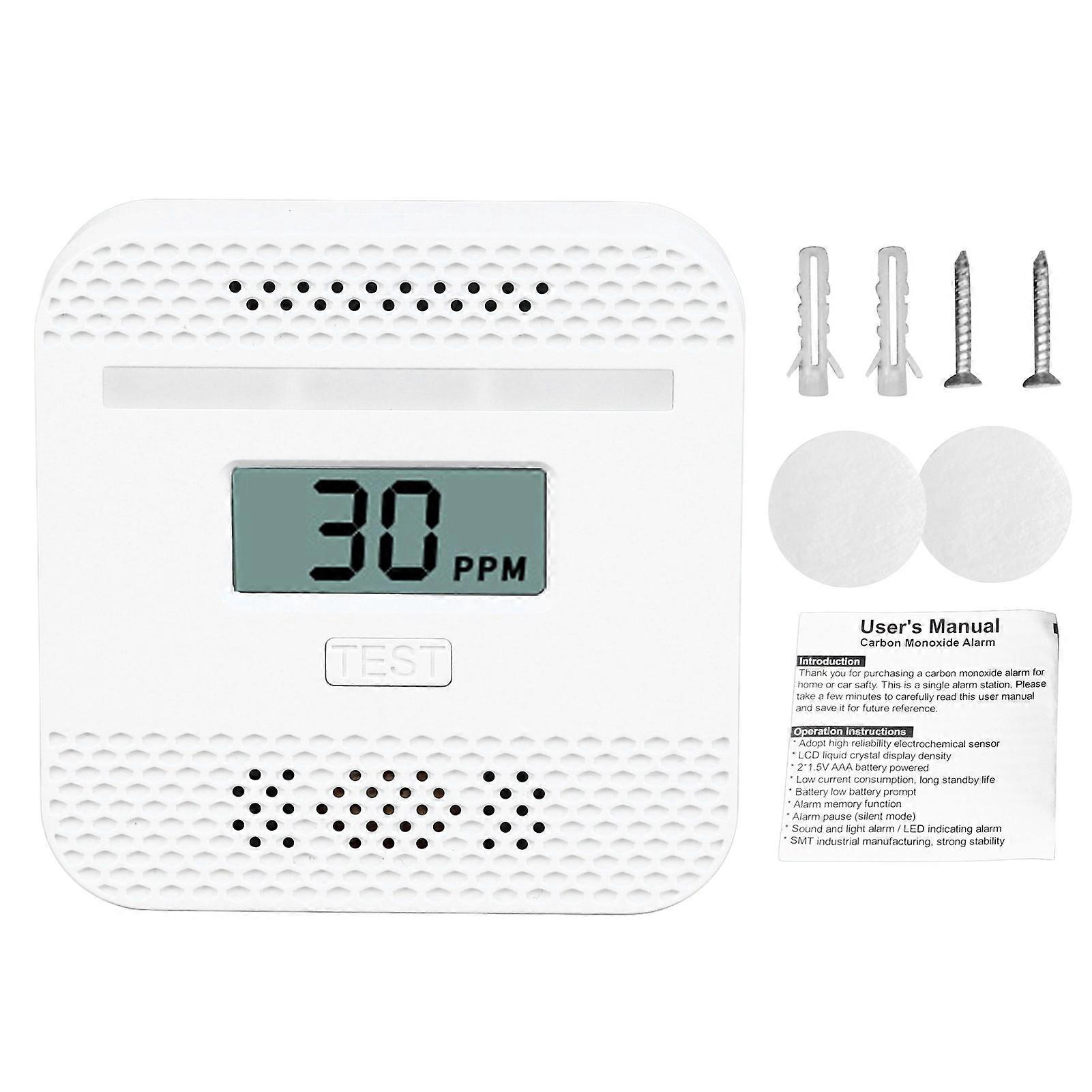 CO Alarm LCD Display High Sensitivity Sound Light Warning CO Leakage Detector for Home Vehicle RV