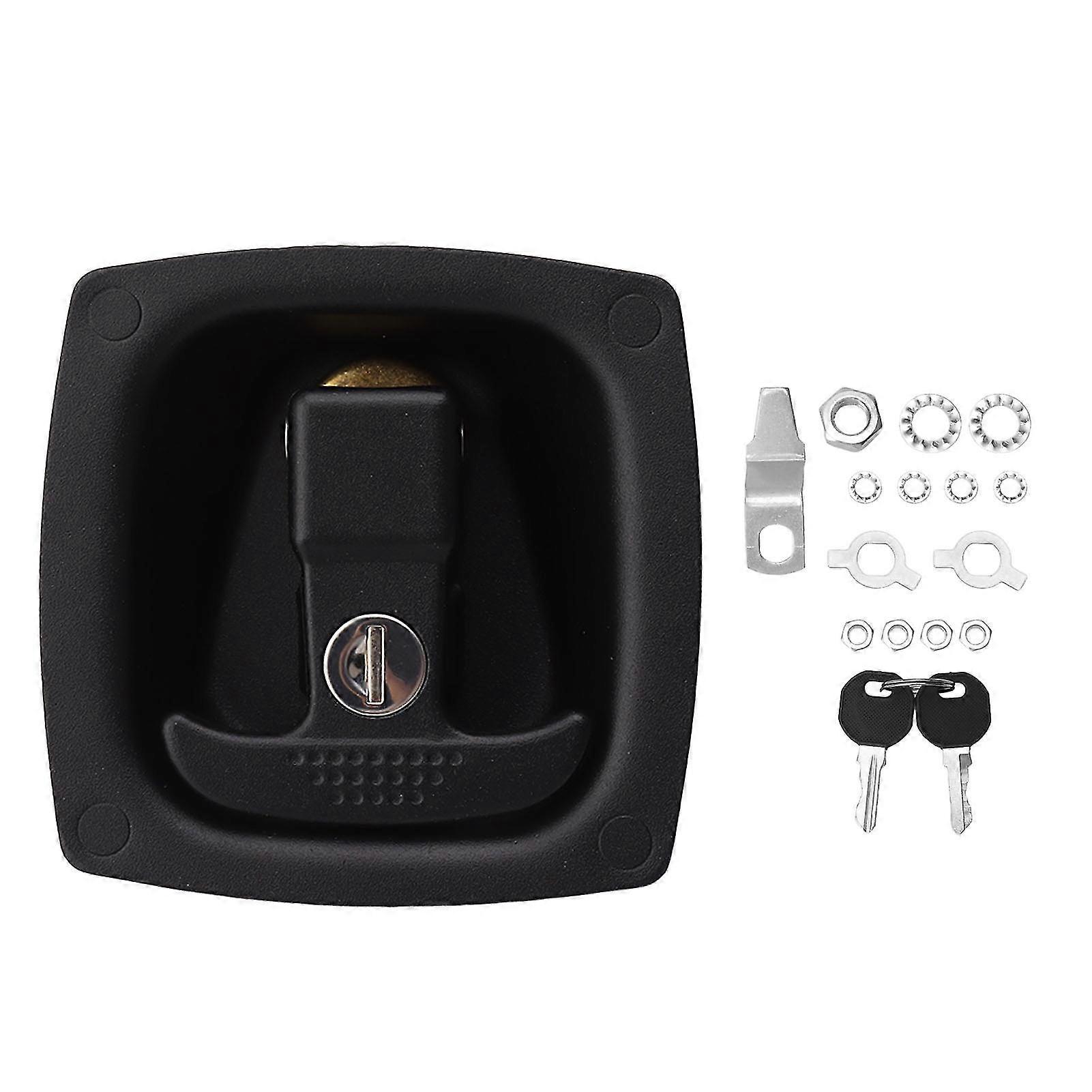 T Handle Door Latch 4x6mm Hole Spacing Zinc Alloy Folding Rotary Compression Toolbox Entrance Locking for RV Boat_Dec