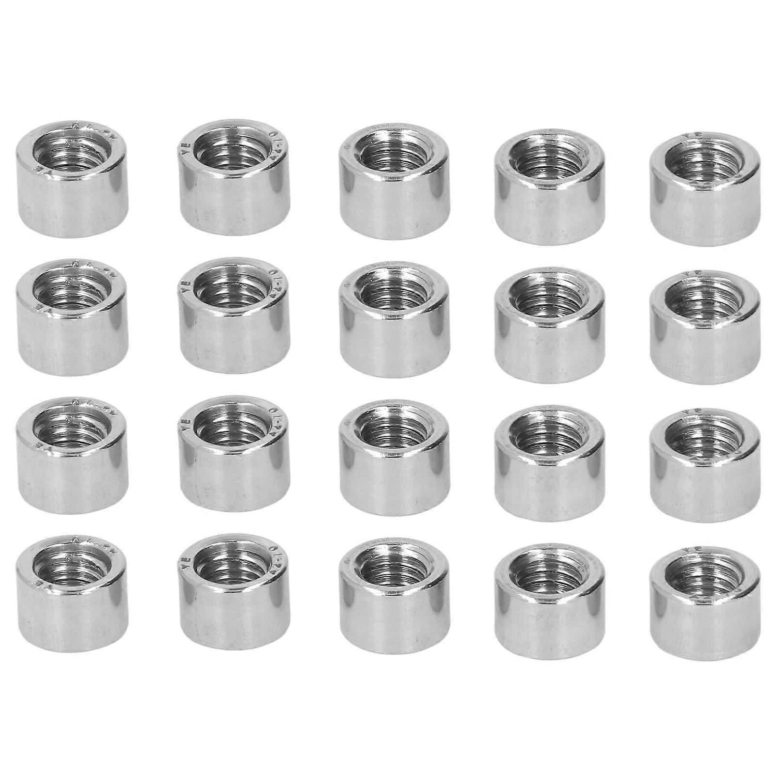 20Pcs M8 Female Thread Round Coupling Nut Threaded Cylindrical Coupling Nut Kit for Machine Maintenance