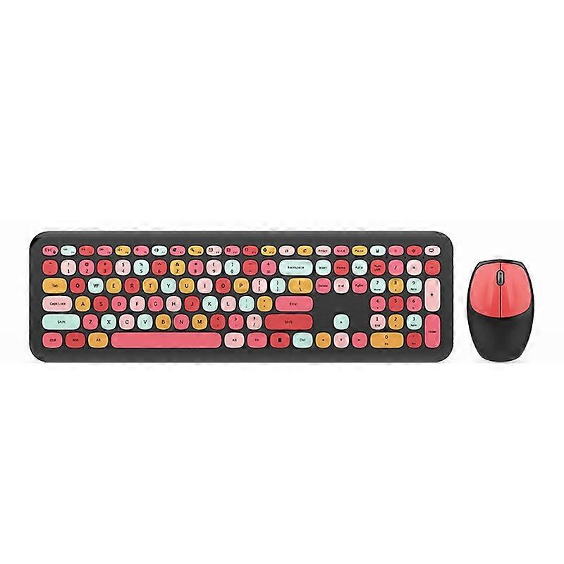 Jelly Comb 2.4G Keyboard Mouse Combo USB Full-Sized Cute 110 Keys Keyboard