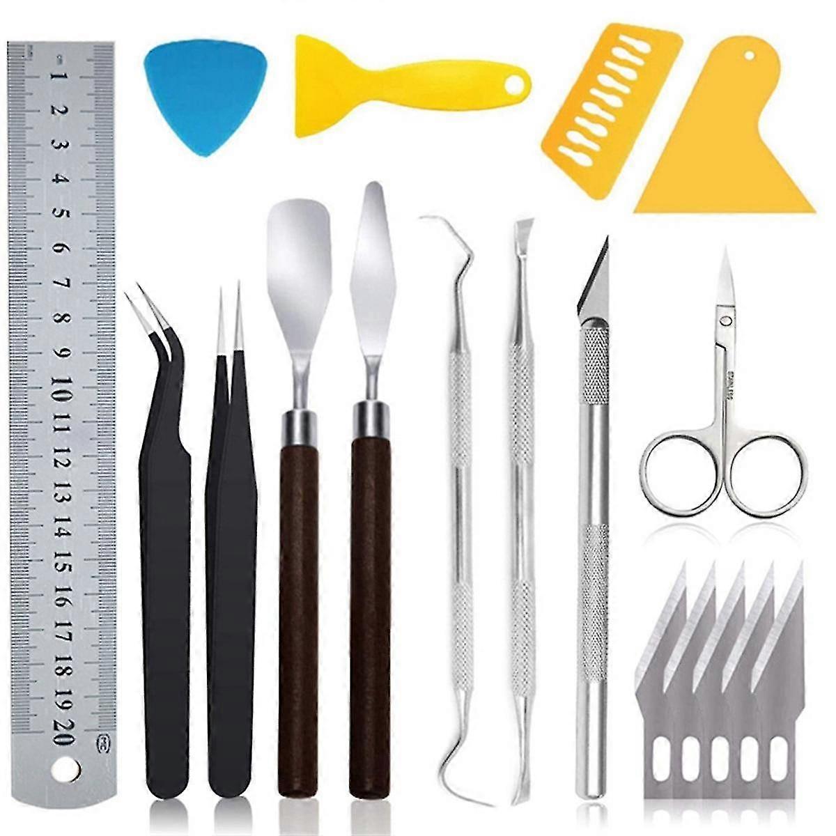 18Pc Basic Craft Vinyl Weeding Tools Set DIY Sewing Stitching Punch Carving Kit Silhouette Cameos Lettering Tool