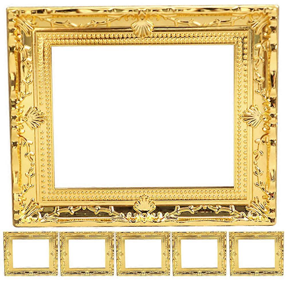 6pcs Doll House Miniature Photo Frames Plastic Mini Picture Frames DIY Crafts Small Drawing Frames