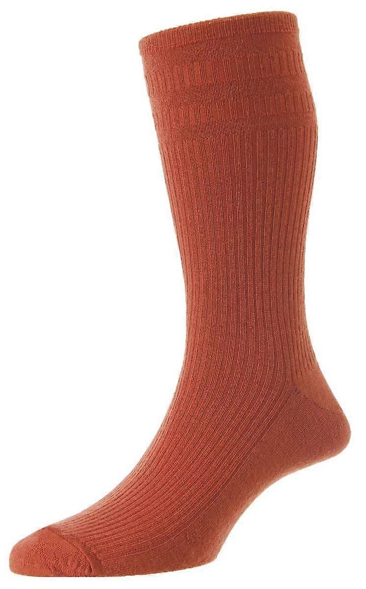 HJ Hall Original Wool Softop Socks - Burnt Orange