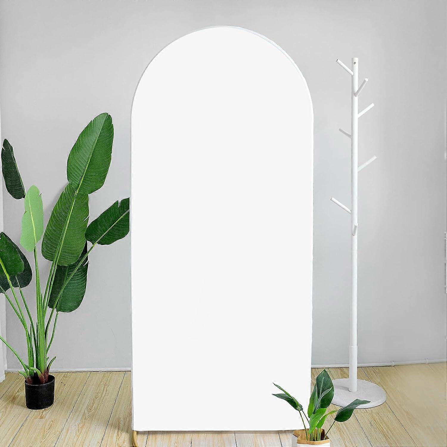 غطاء قوس الزفاف الأبيض دنة مجهزة 2-جانب قوس الزفاف حامل يغطي جولة أعلى القوس غطاء خلفية لحفل عيد ميلاد مأدبة طفل شو