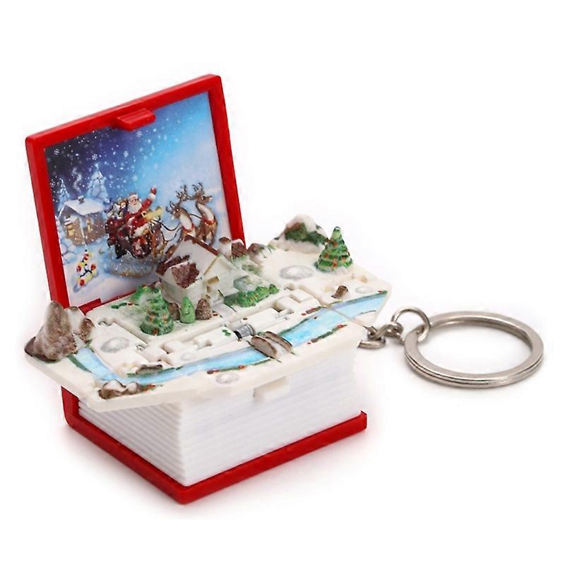 Folding Book Keychain for Kids Backpack 3D Pop Up Mini Toys for Car Keys Scene Women Men Children Party Favors Gift Kids JOHX