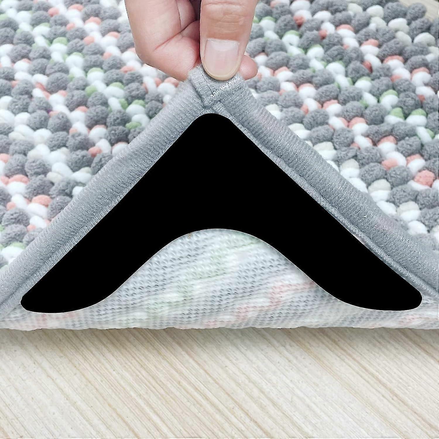 Rug Tape, V-Shape Rug Gripper, 8 PCS Reusable Washable Non Slip R