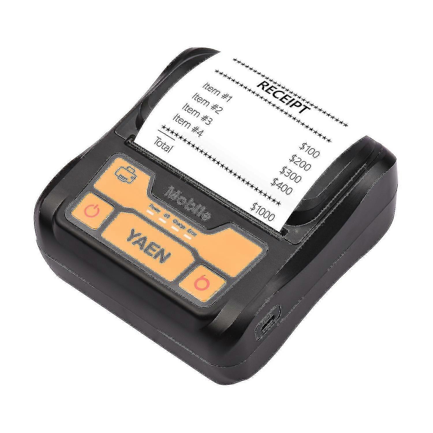 Portable Wireless 80mm Thermal Receipt Printer BT Connection Compatible with iOS Android