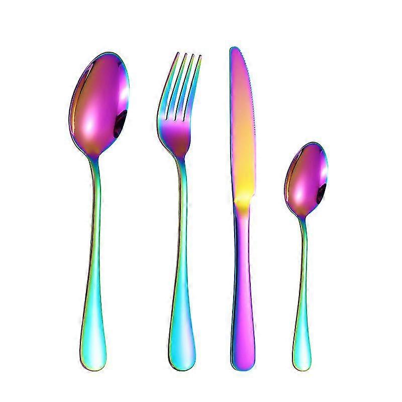 Steel Knives, Forks And Spoons Set Of Four Western Cutlery Steak Knives And Forks(4 Pcs, Color)