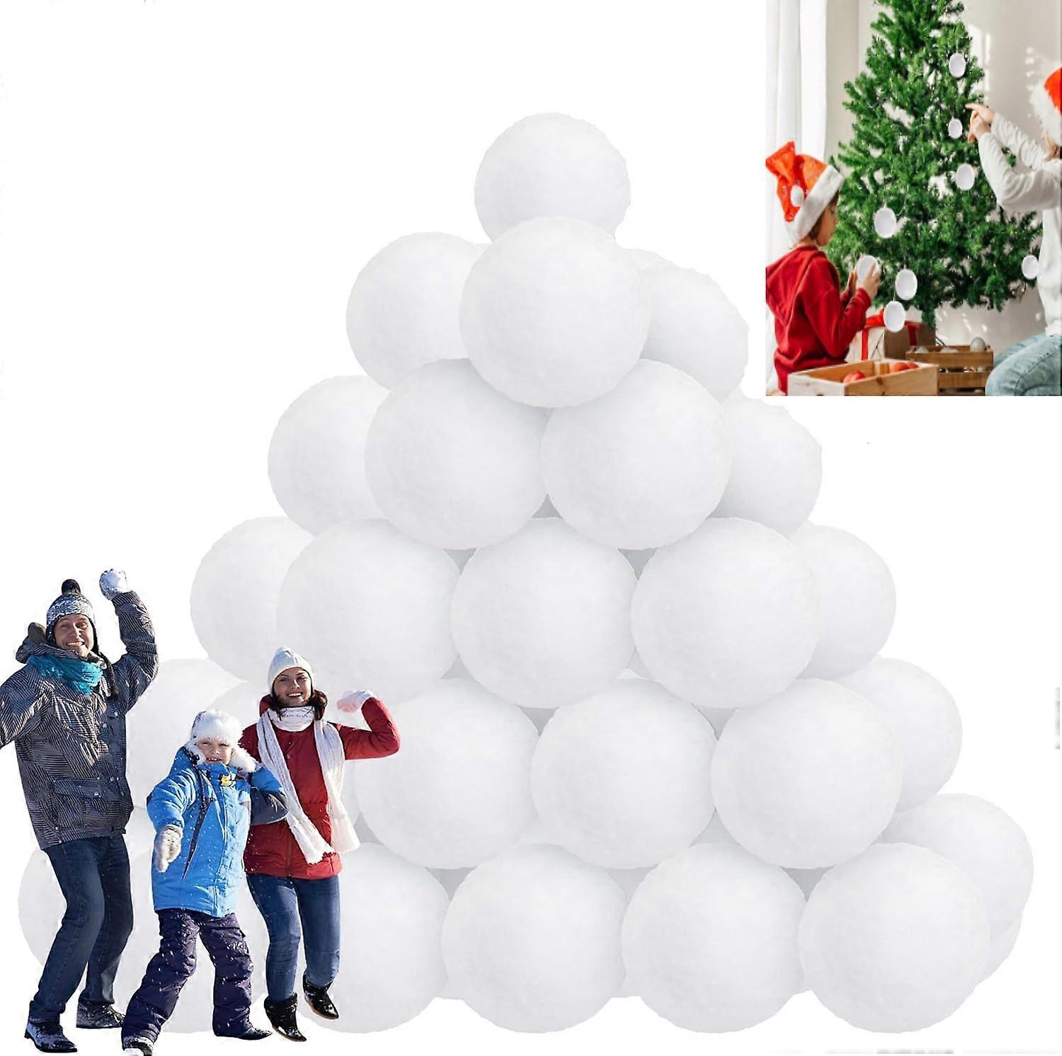 10 PCS Snow Fake Balls Fight Set, Plush Indoor Soft Artificial Snow Balls Toys for Kids Winter Throwing Game Christmas Decorations Gift