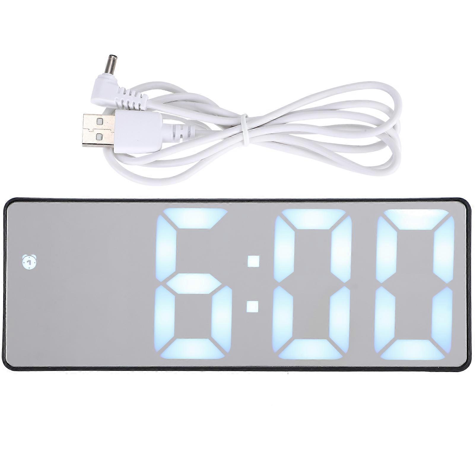 Innovative Desktop Electronic LED Display Digital Alarm Clock with Mirror for Home Bedroom