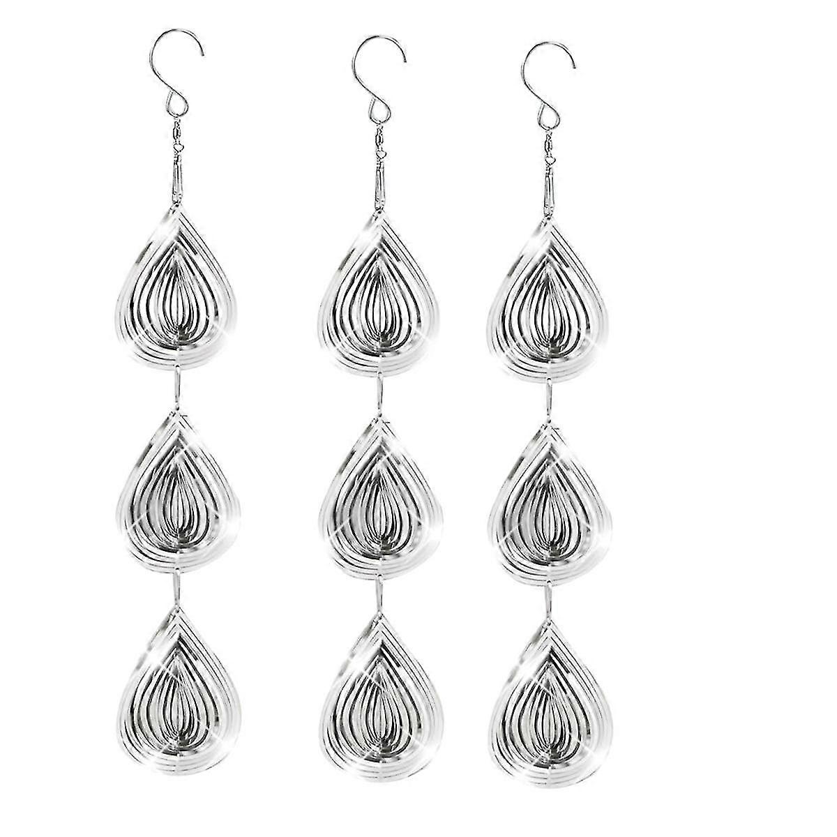 3 Pcs Bird Scare Discs Set, Bird Reflectors Wind Spinner, Extra Sparkly Drop-Shape Wind Spinner Bir