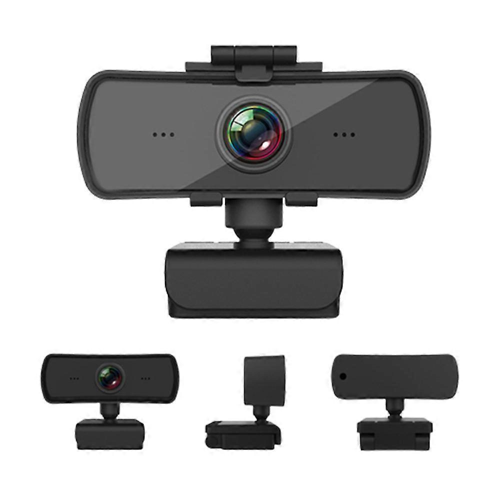 2K HD Computer Web Camera with Microphone Rotatable Webcam USB Video Camera