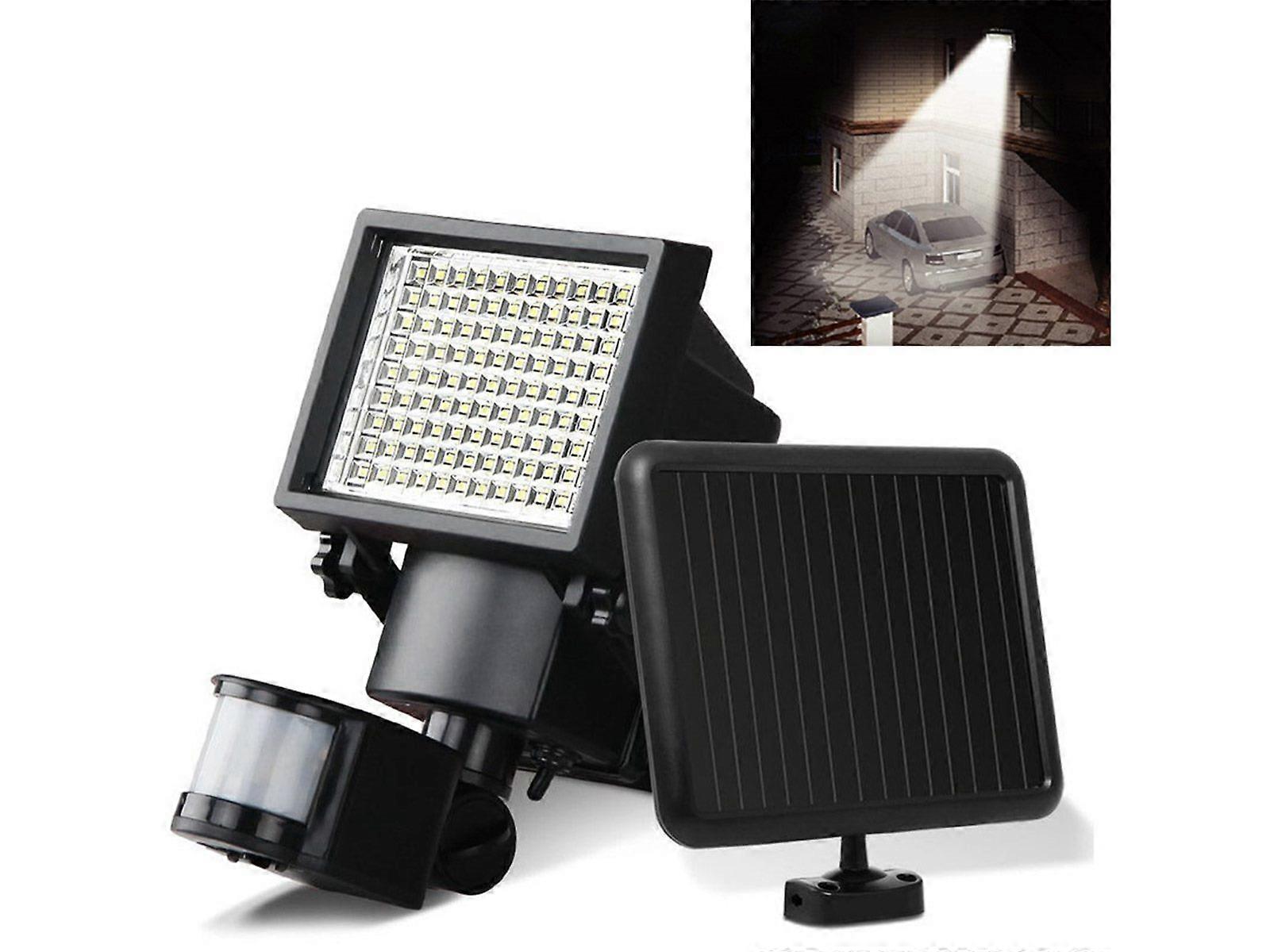 100LED Outdoor Solar Powered Dual Heads Motion Sensor Light Security Flood Lamp