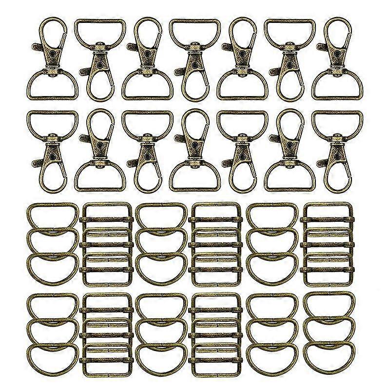 56Pcs Keychain Hooks with D Rings Set Purse Hardware for Bag Making Lanyard Snap Hooks Swivel Clasp