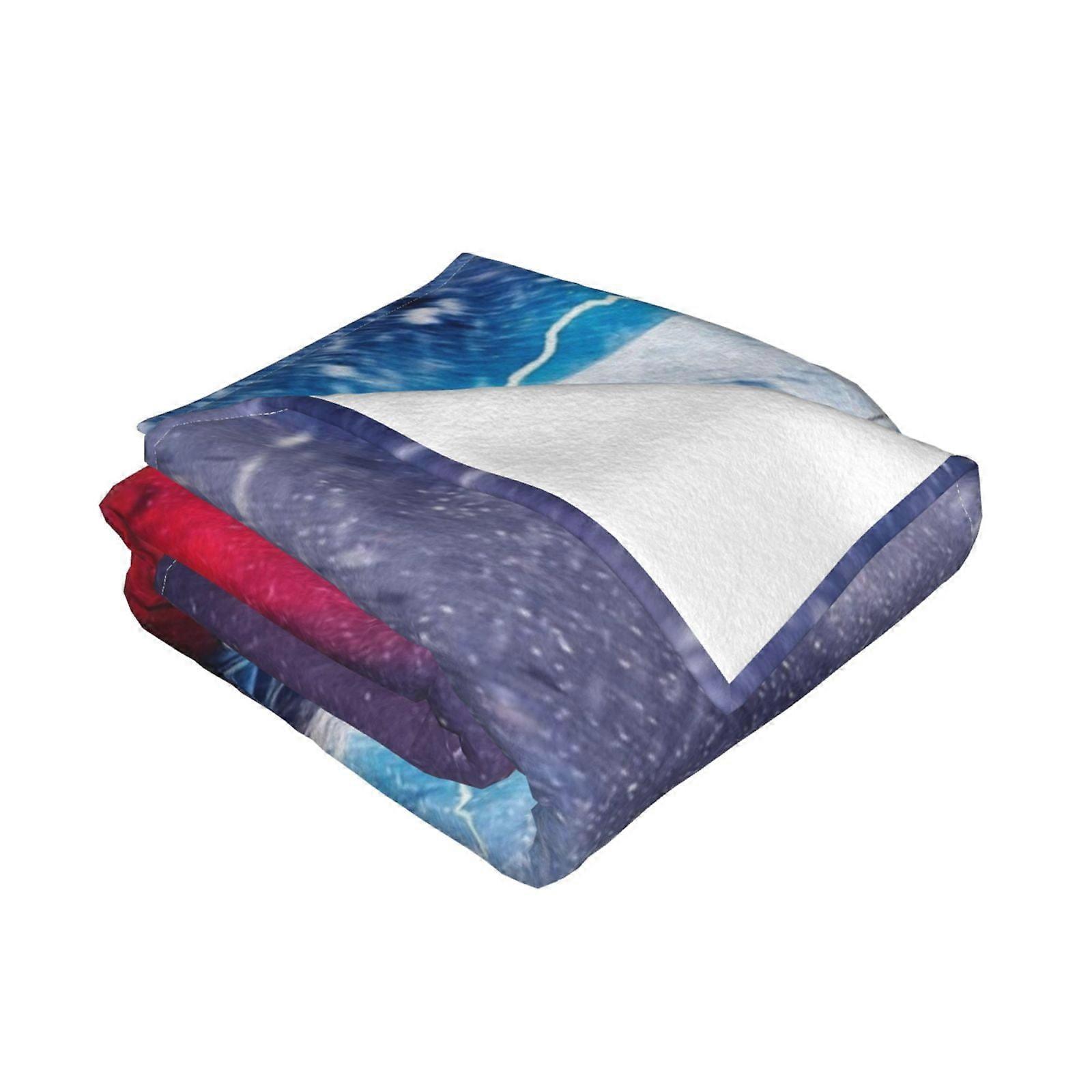 Coperta In Pile Leggera Morbida 127x152 Cm, Microfibra, Per Divano E Letto, Colore Nero