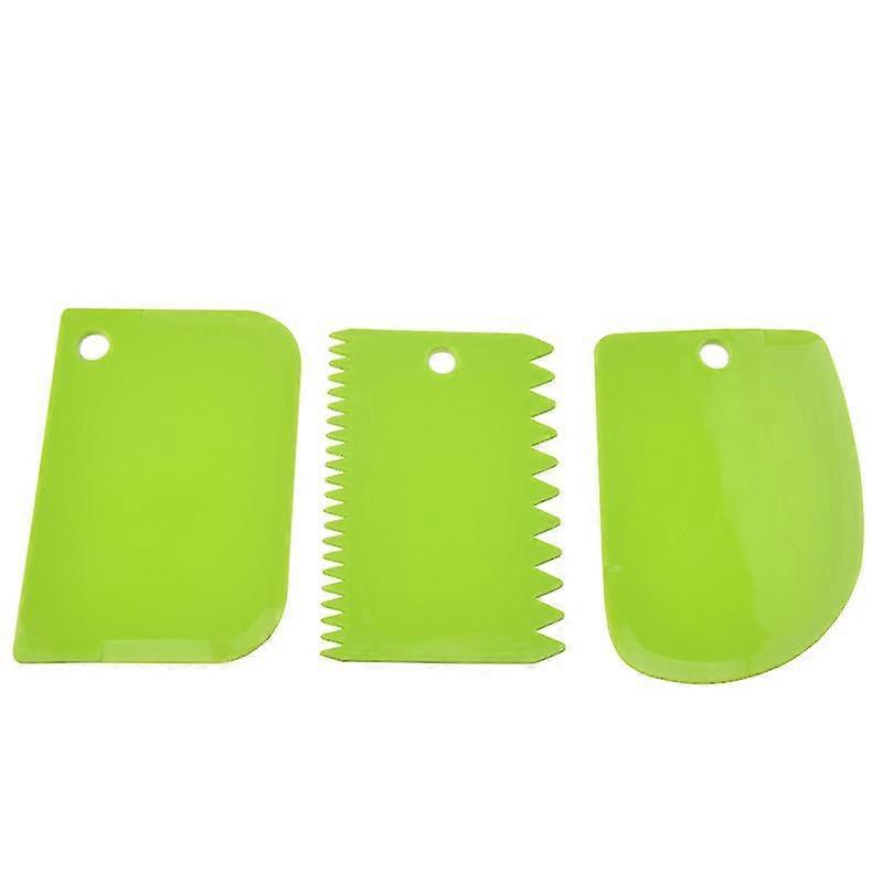Auspicious-3 Pieces Dough Spatula Set, Dough Scraper Professional Dough Card Set Plastic, Large Dough Divider
