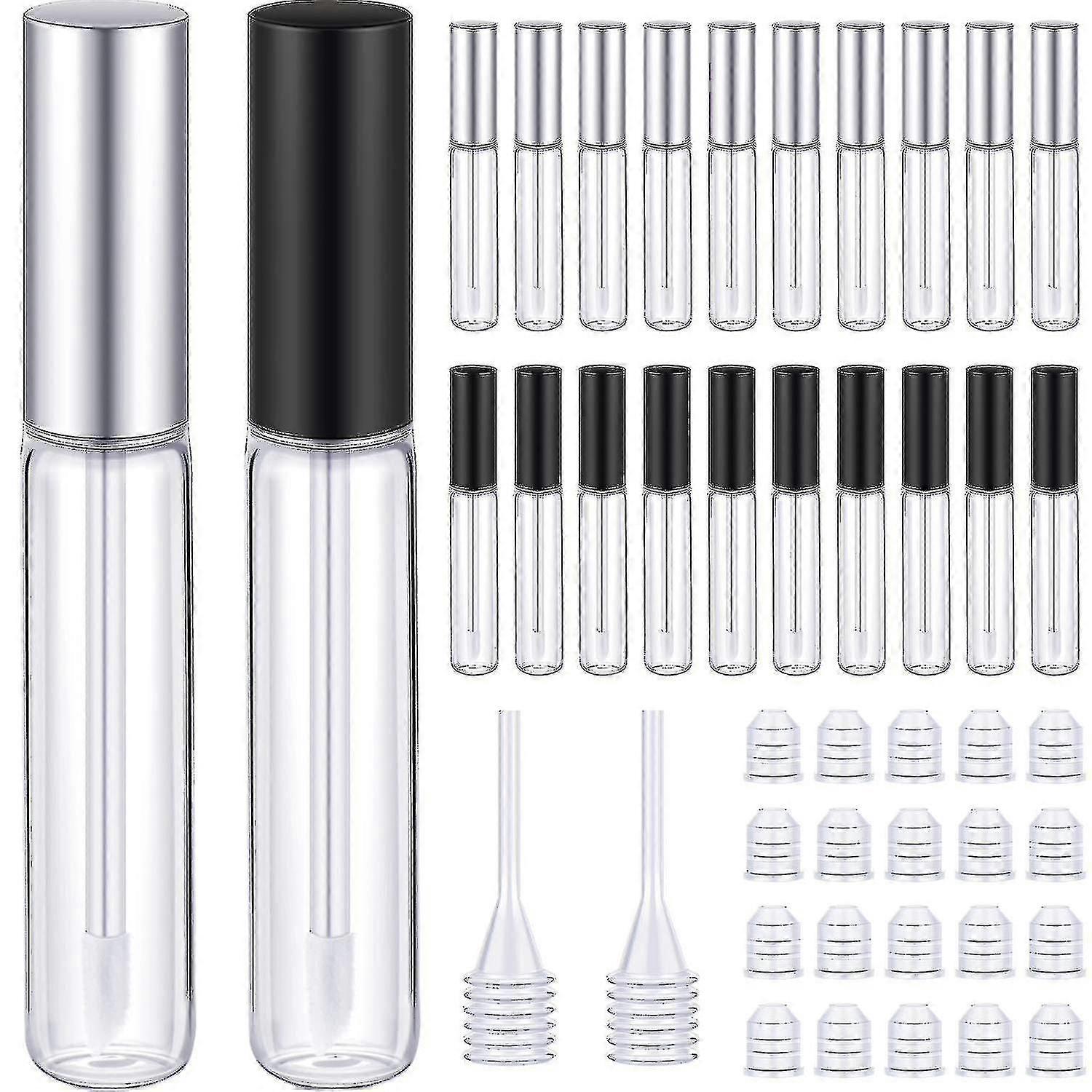 Lip Gloss Tubes Empty Lip Gloss Container Clear Silver 20pcs 10ml