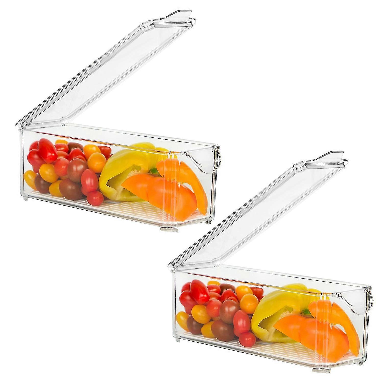 Fridge Organiser Set 2 Pieces Stackable With Lid Fridge Organiser Set Fridge Organiser System For K