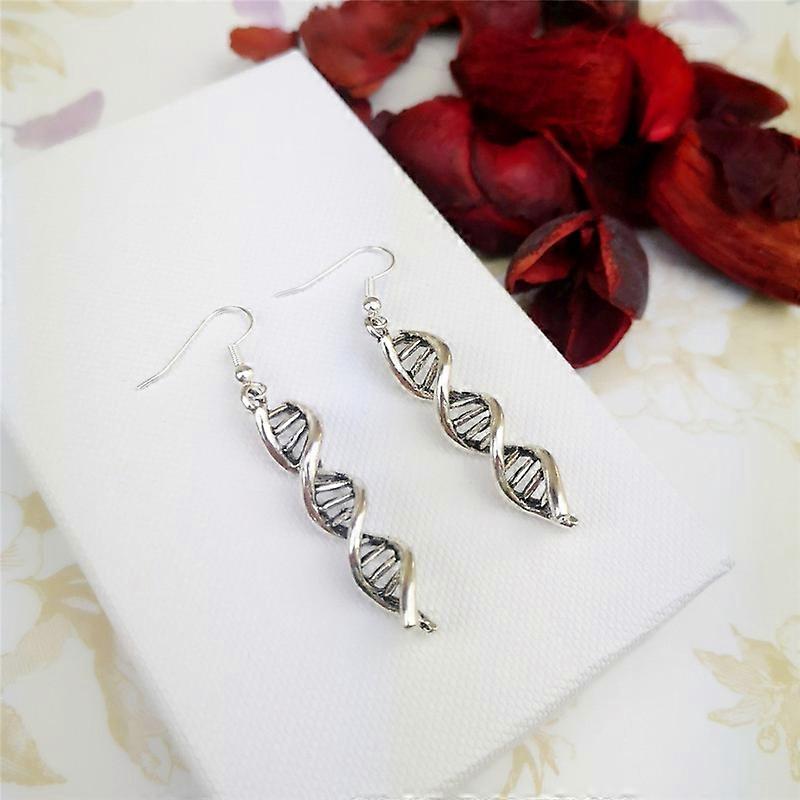 Earrings DNA Spiral Stainless hook Silver