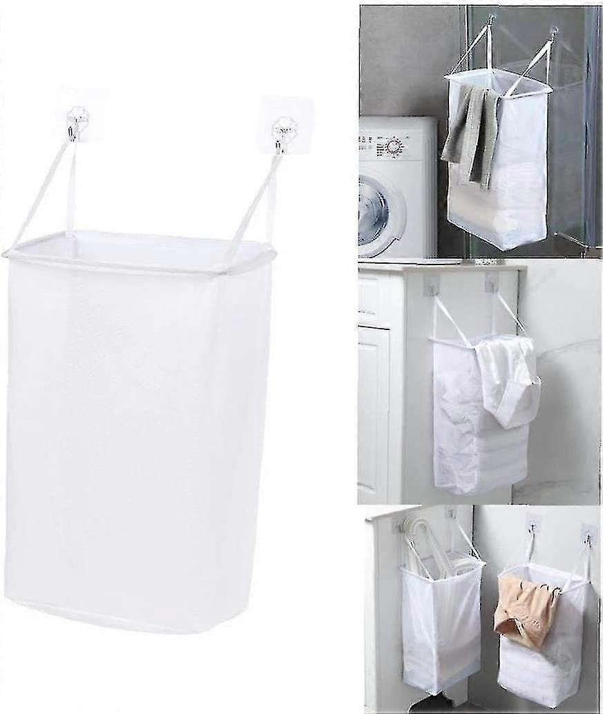 Laundry Basket Wall-mounted Storage Laundry Foldable Hook Storage Net Bathroom Sticky BasketLaundry Basket Wall-mounted Storage Laundry Foldable Hook 