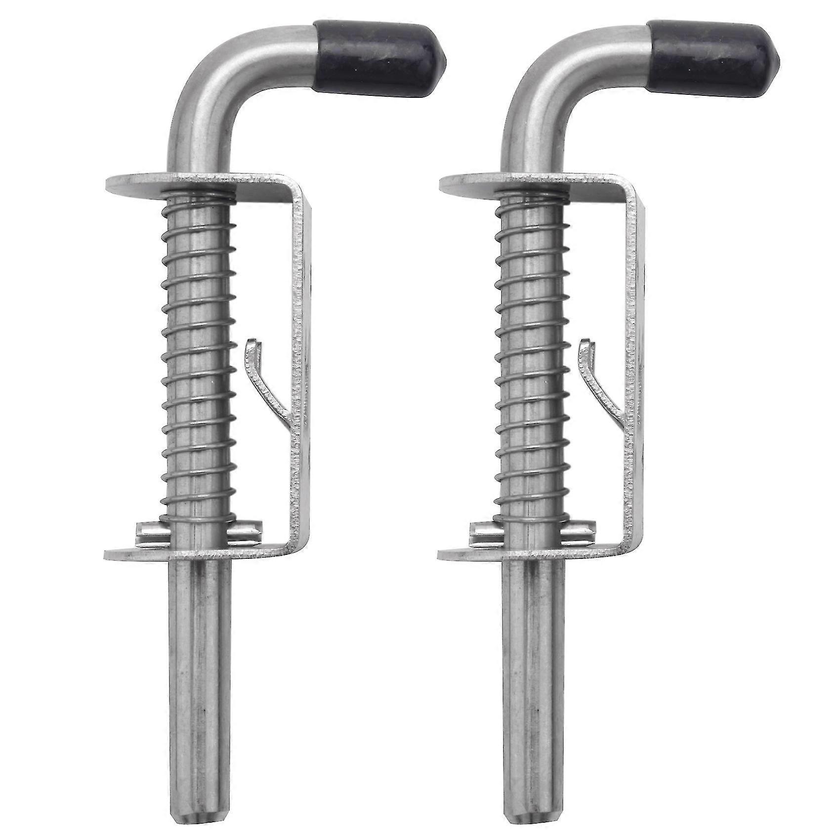 2pcs 5 Inch Stainless Steel Spring Loaded Latch Pin Barrel Bolt 2mm Thickened Door Lock Brushed