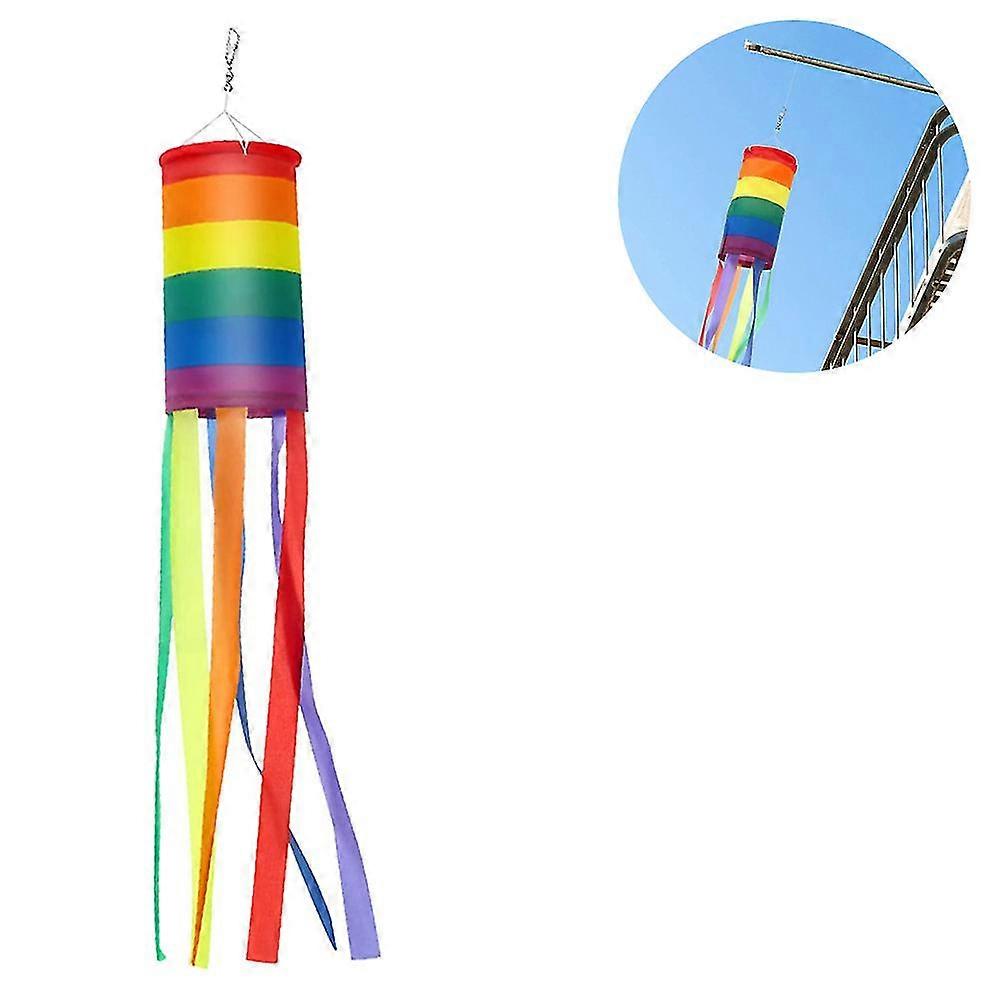 Rainbow Hair Dryer Flag Windsock Colorful Decoration Windsock For Hanging Outdoors