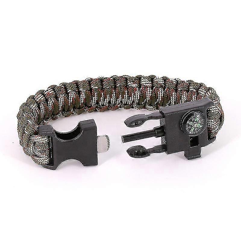 3 Pack 5 In 1 Survival Emergency Knife Whistle Compass Fire Starter Paracord Bracelet