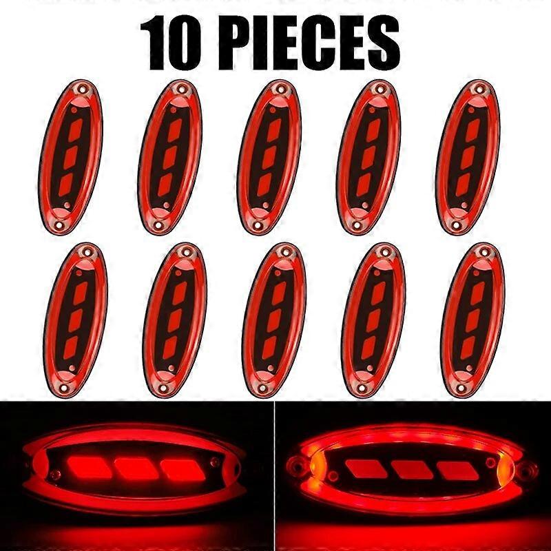 10pcs Trailer Rear Light Truck LED Side Marker Light Turn Signals Lamp Warning Reverse Lamp For Bus Tractor Lorry Van RV 12V 24V