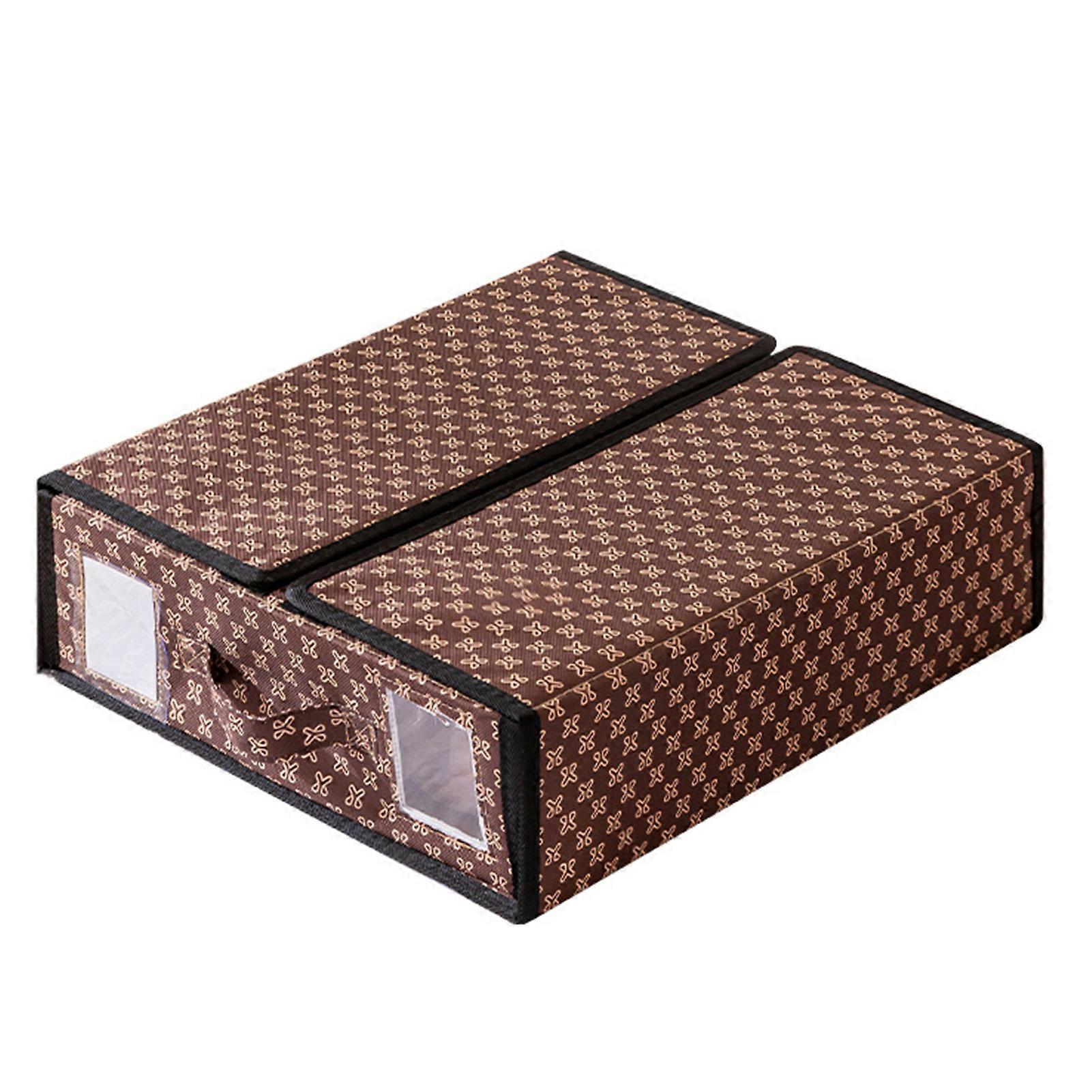 Bed Sheet Organizer Storage Box with Clear Window Large Capacity Zipper Closure Foldable Sheet Cube Clothes Storage Organizer