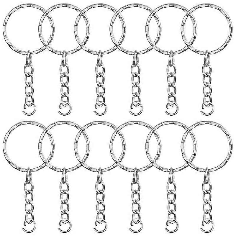 Key ring, key ring, 12 piece key ring with chain, 20mm split key ring, metal key ring and open ring