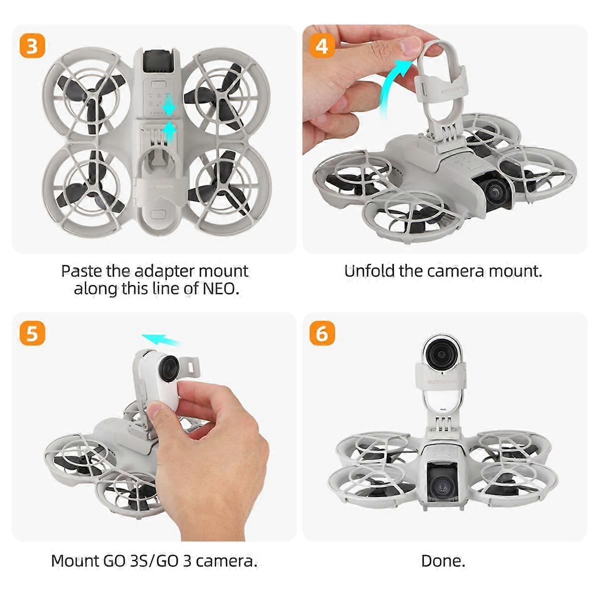 Action Camera Mount for GO 3S/GO3 Drone Extension Adapter Mount for NEO Accessories