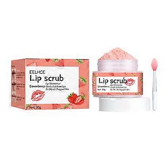 Lip Scrub, Natural Fruit Exfoliating Lip Scrub (voor donkere lippen), Sugar Lip Scrub Moisturizer, Lip Care Moisturizer met Lip Brush, Herstelt Gebarsten en 