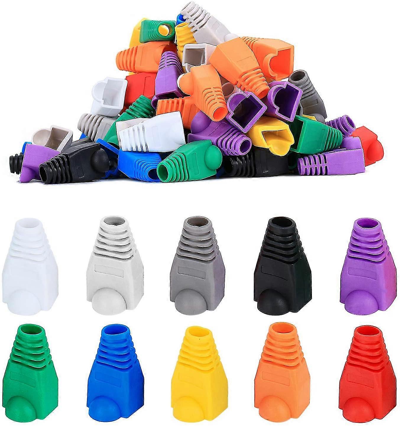 Rj45-skydd Mjukt plastskydd Ethernet-kontaktmantel Kabelkontaktskydd 100 st