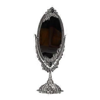 Makeup Mirror Vintage TwoSided Zinc Alloy Durable Hand Mirror for Table Bathroom(Large )