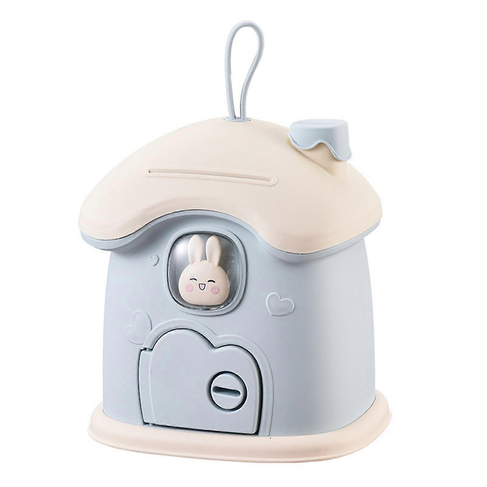 الأطفال أصبع البنك مفتاح فتح سعة كبيرة جميل الفطر البيت توفير وعاء زخرفة البلاستيك الكرتون توفير المال تخزين مربع عيد ميلاد هدية المدينة