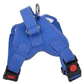 Dog Harness Adjustable Reflective Multifunctional Oxford Cloth Saddle for Dogs Pets Blue L
