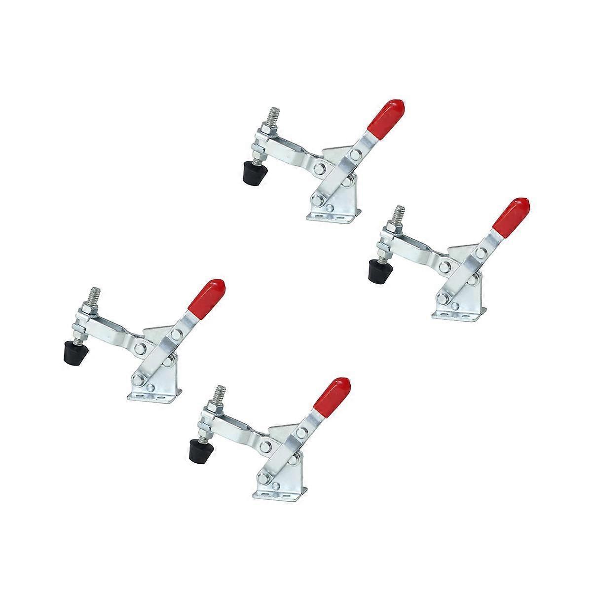 4PCS Vertical Quick-Release Toggle Clamp 102B - 220 Holding Capacity W Rubber Pressure Tip