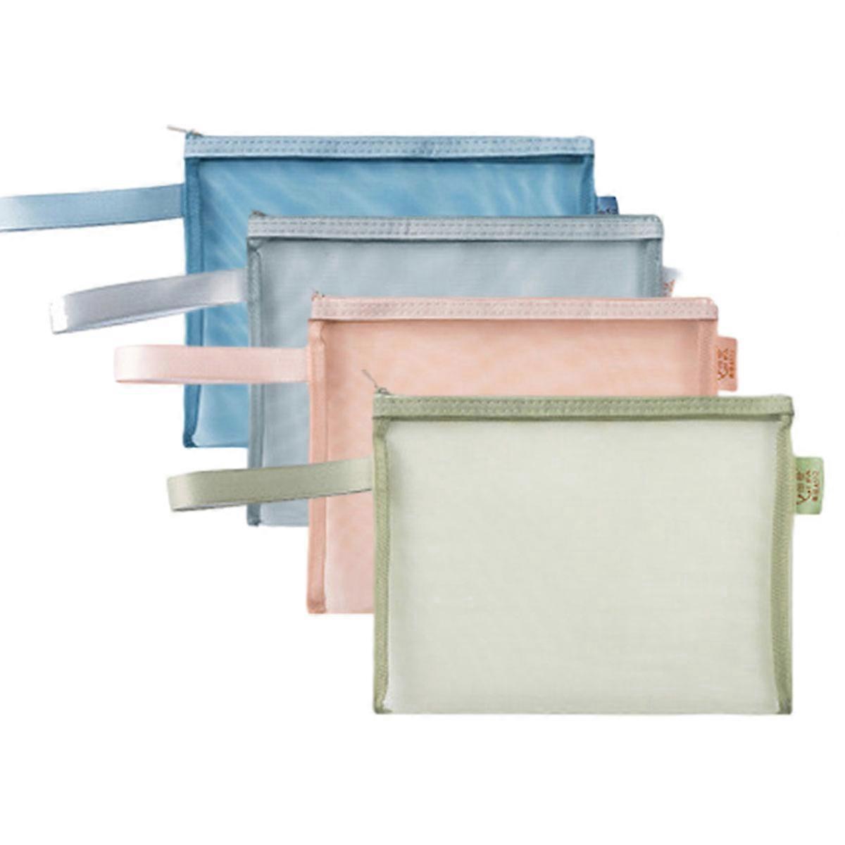 KXJ-Mesh zipper bag, lightweight nylon folder, clearly visible mesh zipper bag, suitable for school office travel supplies