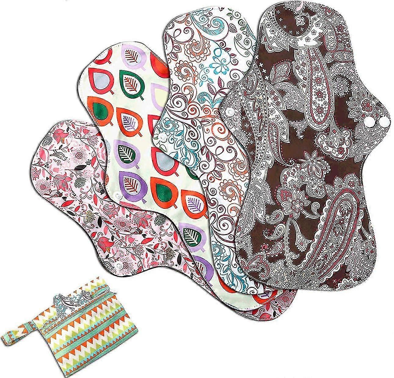 Waschbare Damenbinden Xl Waschbare Menstruationspads Tuch 4 Stück Menstruation