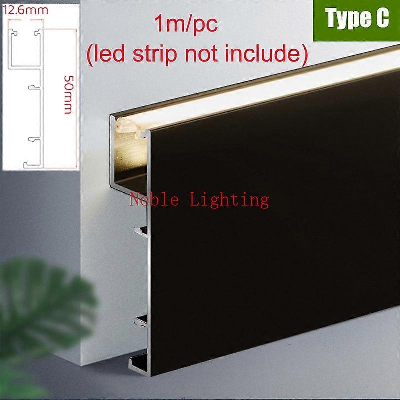 0.5m/1m פינה לוח בסיס חצאית דק במיוחד led רצועת פרופיל אלומיניום קצה קיר תאורה אחורית קו מותניים פינתי בר מטבח אור