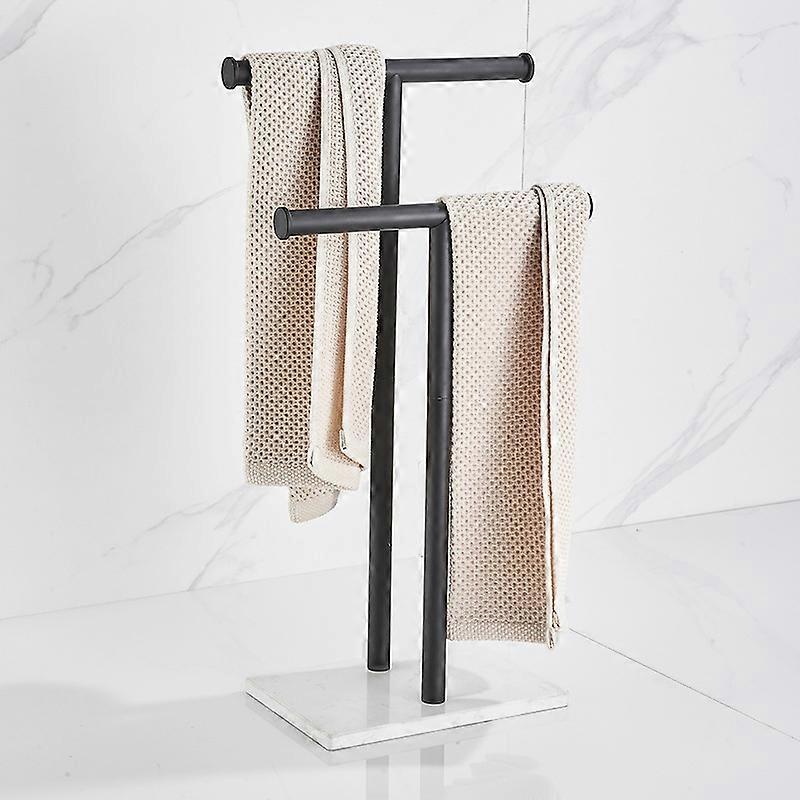 Double-T Hand Towel and Accessories Stand, black