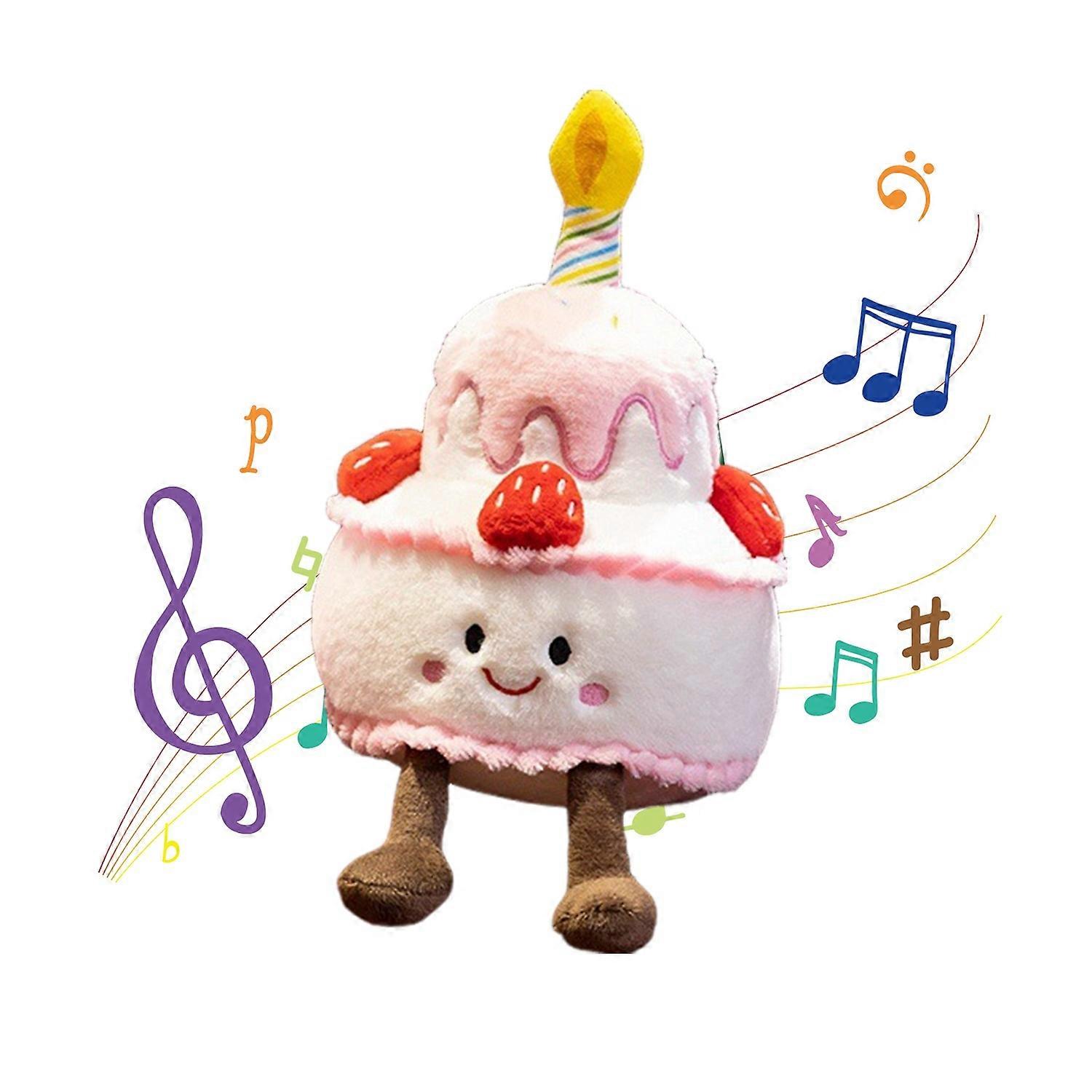 Birthday Cake Plush Doll Gift for Kids Strawberry Cake Pillow Stuffed Animals Funny Plushies Toys