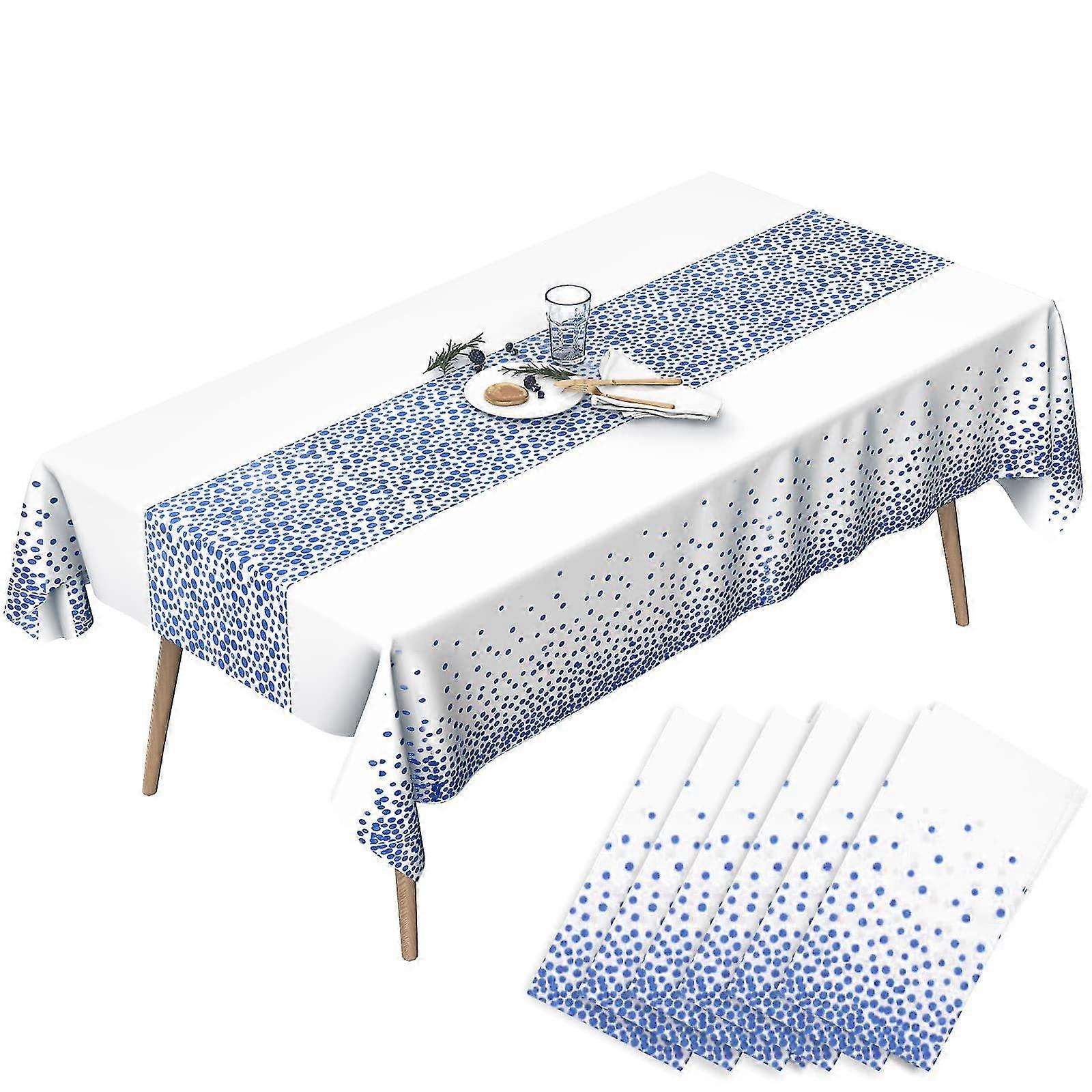 Blue Party Table Cloth, Rectangular Waterproof Party Table Cloth-WG