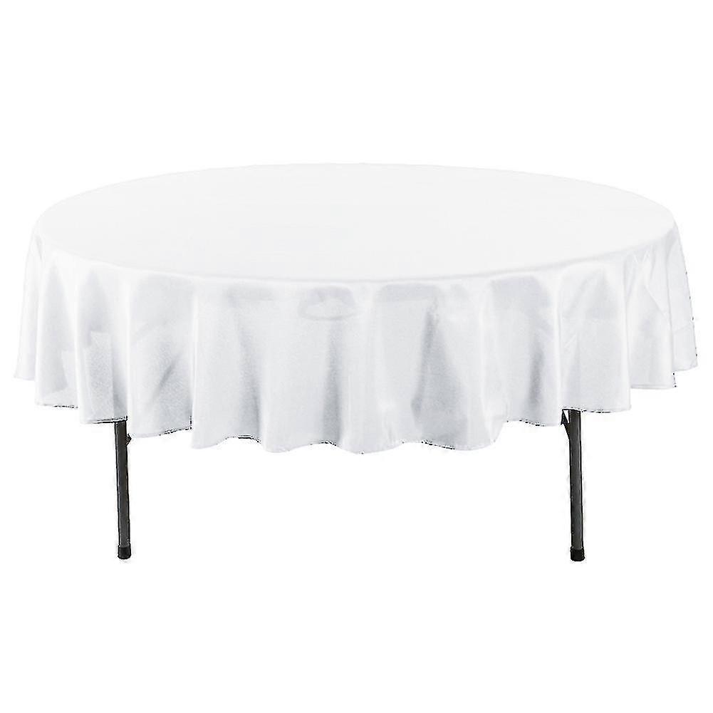 Kitchen Dining Room Restaurant Hemming Solid Color Round Tablecloth Party Decor