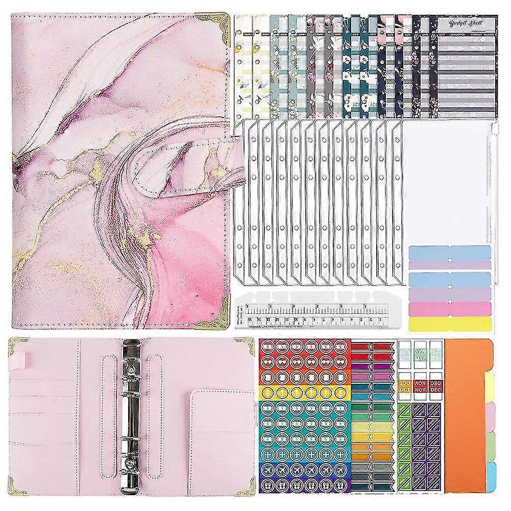 Budget Planner Money Envelopes Binder - Organiser Notebook With Budget Sheets Money Storage With Fi